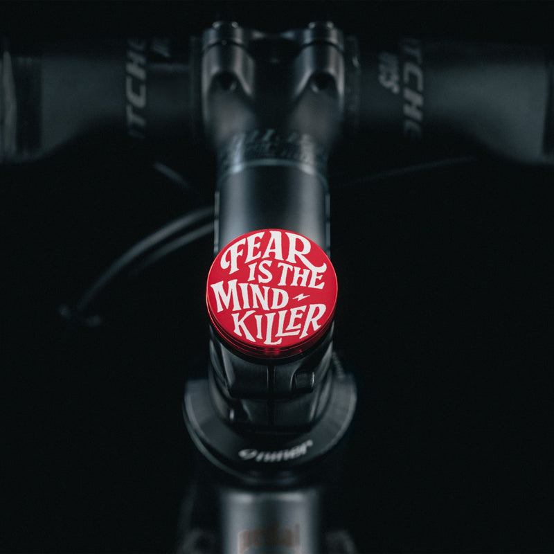 Load image into Gallery viewer, Fear is The Mind Killer - Shapeshifter Bicycle Headset Cap

