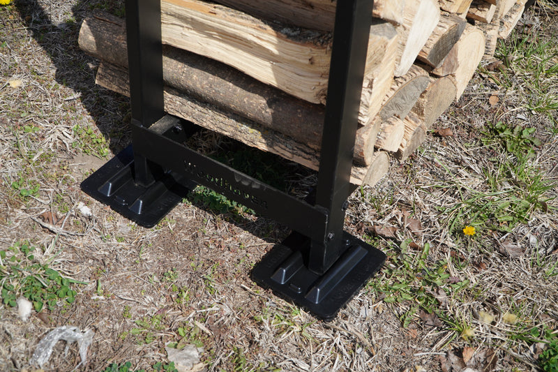 Load image into Gallery viewer, Firewood Rack Support Bases   Black or Brown  Woodhaven
