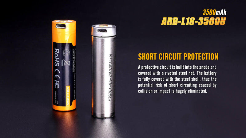 Load image into Gallery viewer, Fenix ARB-L18-3500U USB Rechargeable Li-ion 18650 Battery
