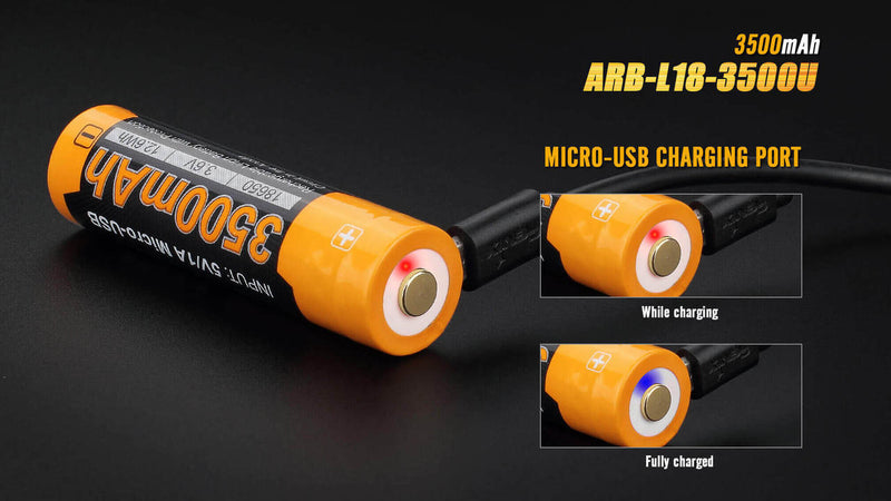 Load image into Gallery viewer, Fenix ARB-L18-3500U USB Rechargeable Li-ion 18650 Battery
