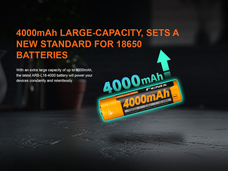 Load image into Gallery viewer, Fenix ARB-L18-4000 High-Capacity 18650 Battery - 4000mAh
