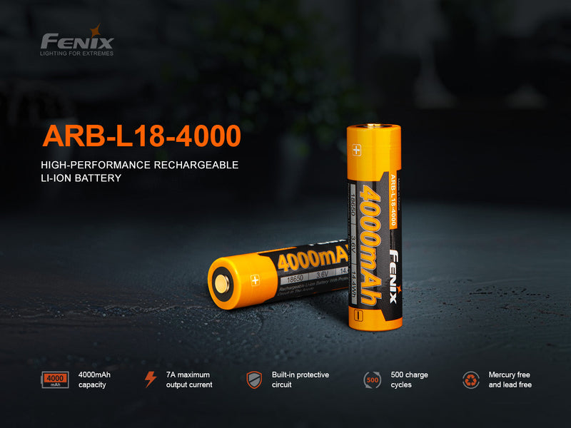 Load image into Gallery viewer, Fenix ARB-L18-4000 High-Capacity 18650 Battery - 4000mAh
