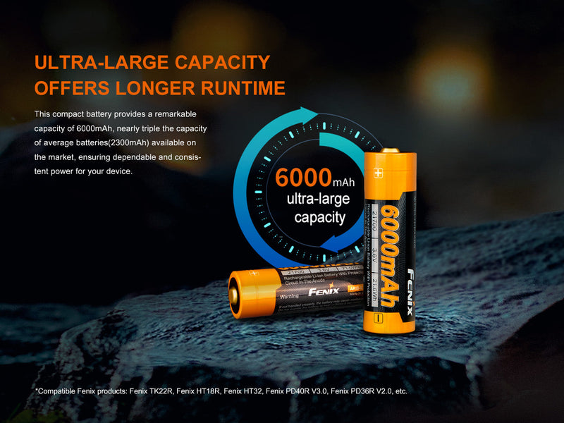 Load image into Gallery viewer, Fenix ARB-L21-6000 Rechargeable 21700 Li-ion Battery - 6000 mAh
