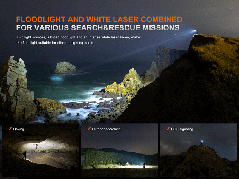 Load image into Gallery viewer, Fenix LR36R White Laser Searching Flashlight
