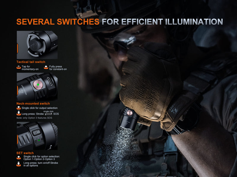 Load image into Gallery viewer, Fenix PD35R ACE Multi-mode Tactical Flashlight
