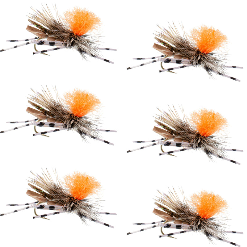 Load image into Gallery viewer, Feth Hopper Tan - Foam Grasshopper Fly Pattern - 6 Flies Hook Size 10
