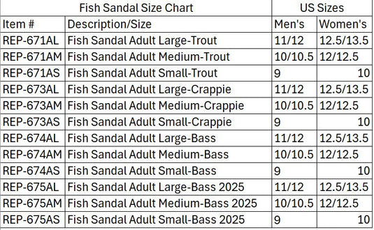 Fish Sandal Adult Medium-Crappie
