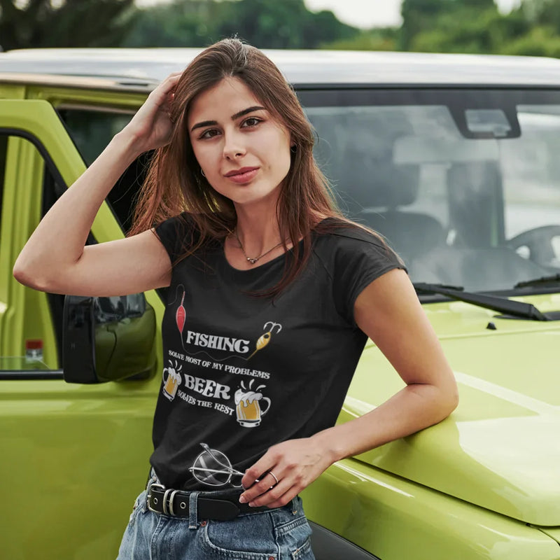 Load image into Gallery viewer, Fishing Solves All My Problem T-Shirt for Women
