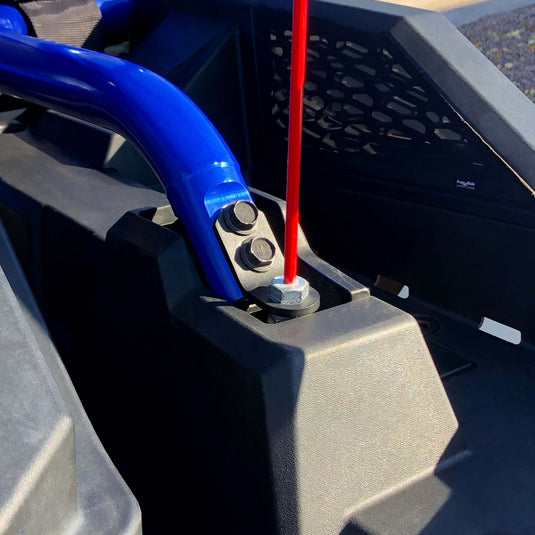 rear cage flag whip mount mounts for polaris rzr by litt industries