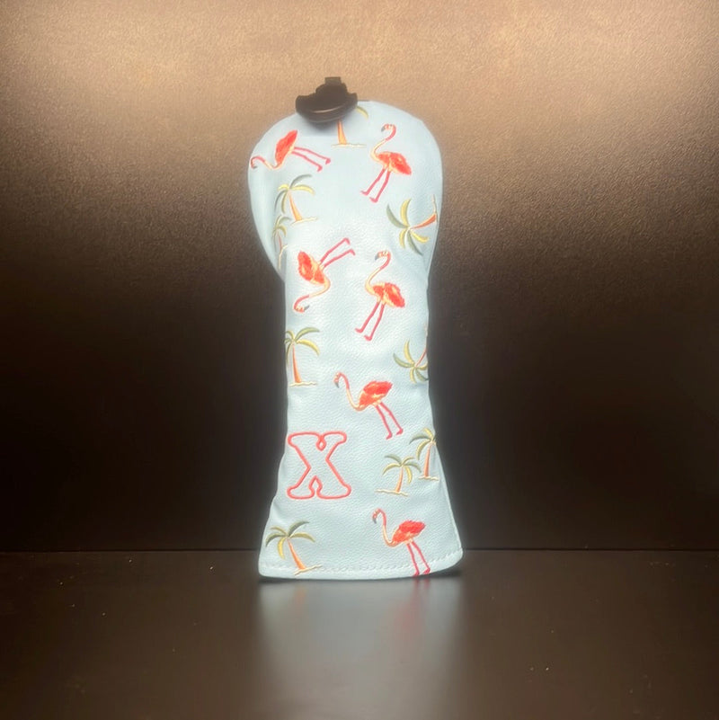 Load image into Gallery viewer, Flamingo Palm Tree Headcover
