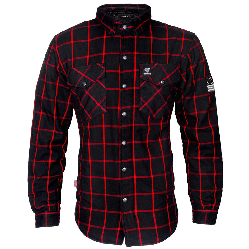 Load image into Gallery viewer, Protective Flannel Shirt - Black and Red Stripes
