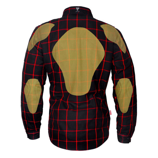 Protective Flannel Shirt - Black and Red Stripes