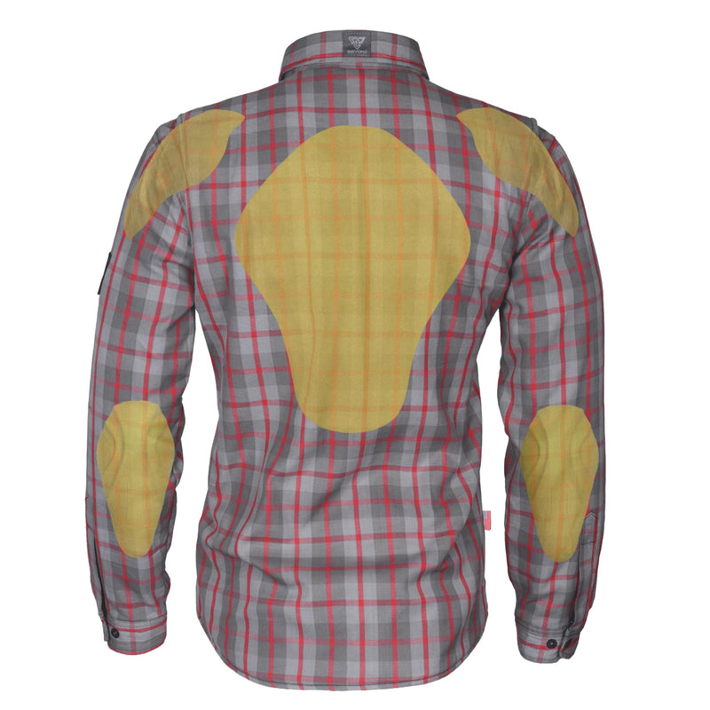 Load image into Gallery viewer, Protective Flannel Shirt - Grey and Red Stripes
