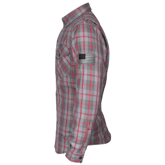 Protective Flannel Shirt - Grey and Red Stripes
