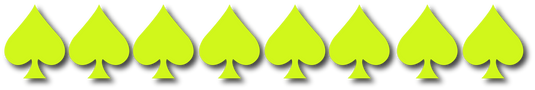 FLUORESCENT YELLOW REFLECTIVE ACE OF SPADE HELMET DECAL 8 PACK