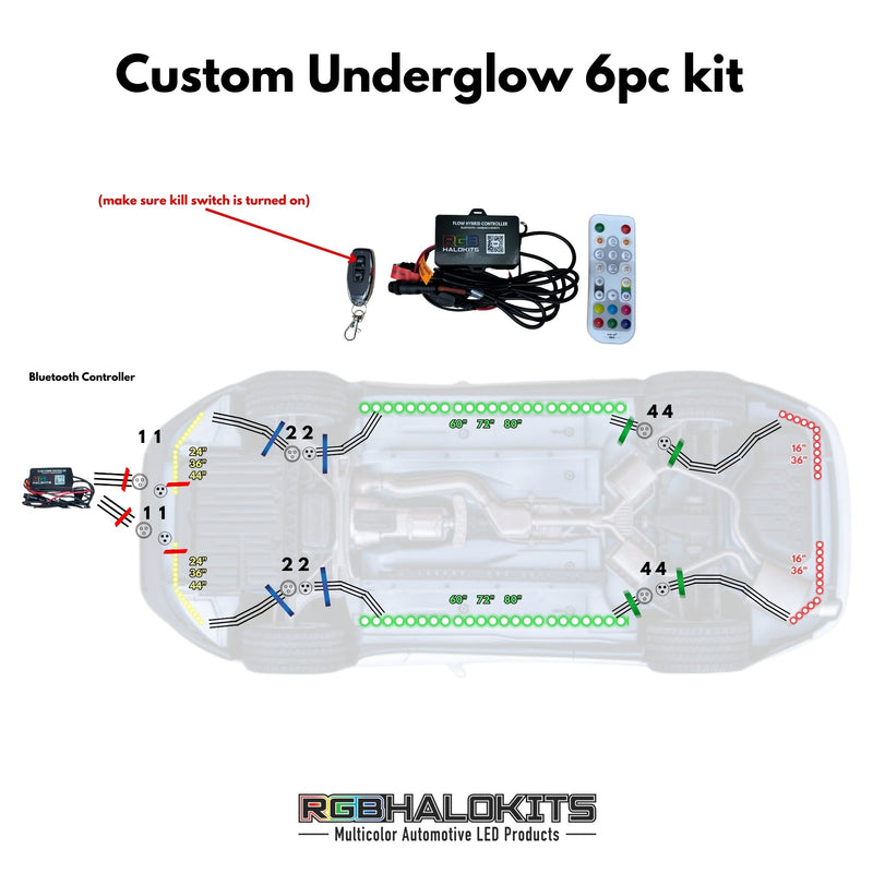Load image into Gallery viewer, Flow Series LED Underglow Lighting Kit 3.0 | Custom 6pc | Flexible
