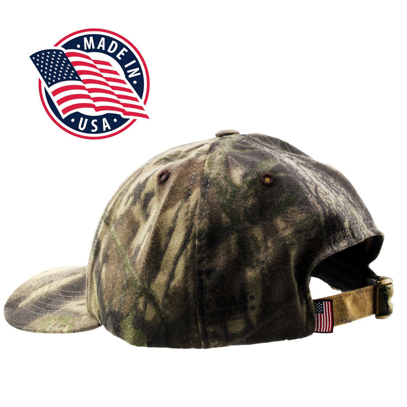 Load image into Gallery viewer, The Fly Fishing Place Logo Cap Low Profile Mossy Oak Break Up Camo USA
