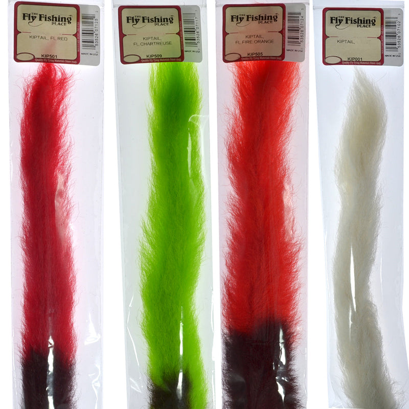 Load image into Gallery viewer, Select Grade Calf Tails - Kiptails - Master Pack - 4 Fluorescent Colors - White Fire Orange Chartreuse Red
