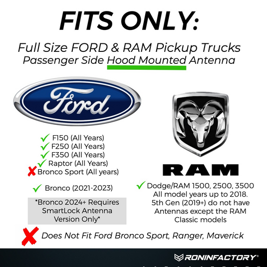 TUFFLOCK® FLEXIBLE ANTENNA FOR FORD (12 INCH)