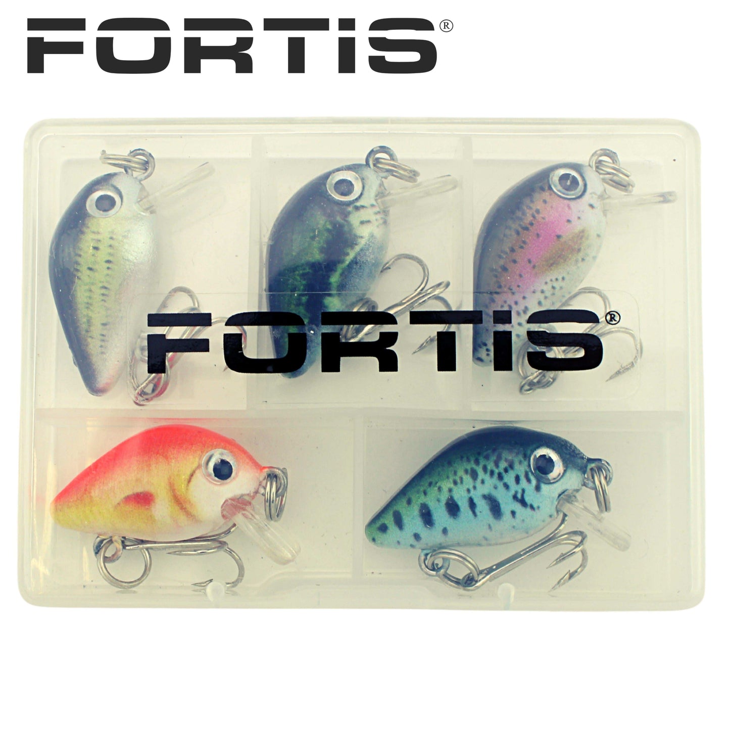 5pc Mini Crankbait Assortment, 1" Long | Floating | FORTIS - Skoutley Outdoors LLC