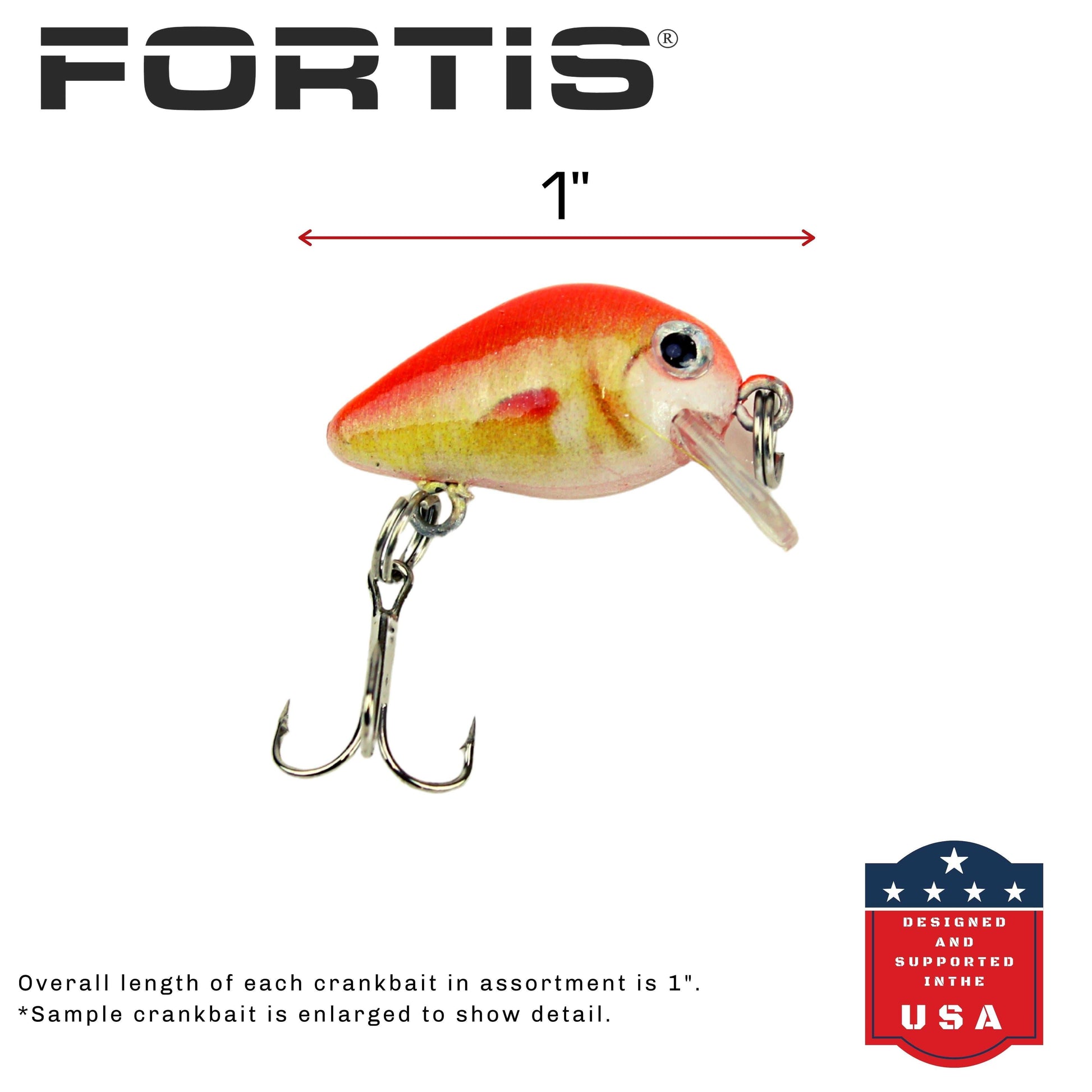 5pc Mini Crankbait Assortment, 1" Long | Floating | FORTIS - Skoutley Outdoors LLC