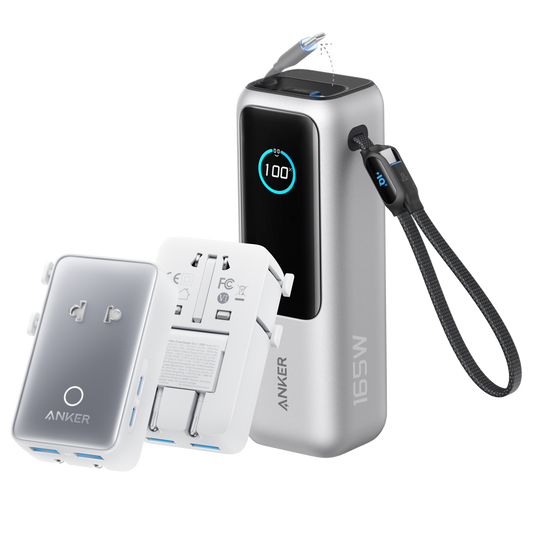Anker Laptop Power Bank (25K, 165W, Built-In and Retractable Cables)