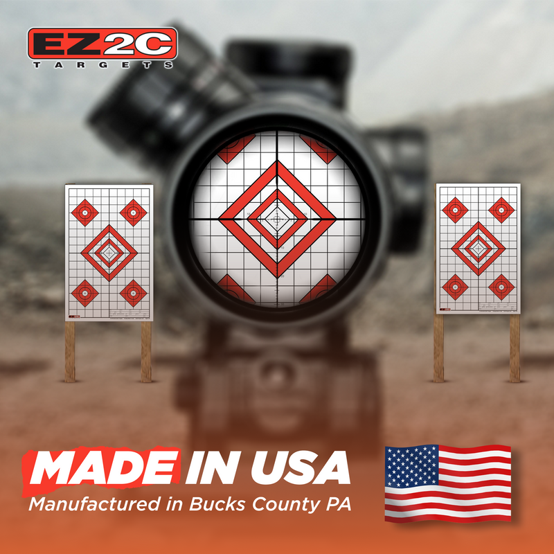 Load image into Gallery viewer, 25 EZ2C Targets Style 28: Five Diamonds. Pad of 25 Paper Shooting Targets 11”x17” USA MADE
