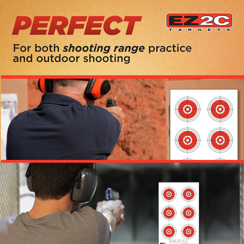 Load image into Gallery viewer, EZ2C Targets #24: Six Bullseye 11"x17" Shooting Paper Target USA MADE
