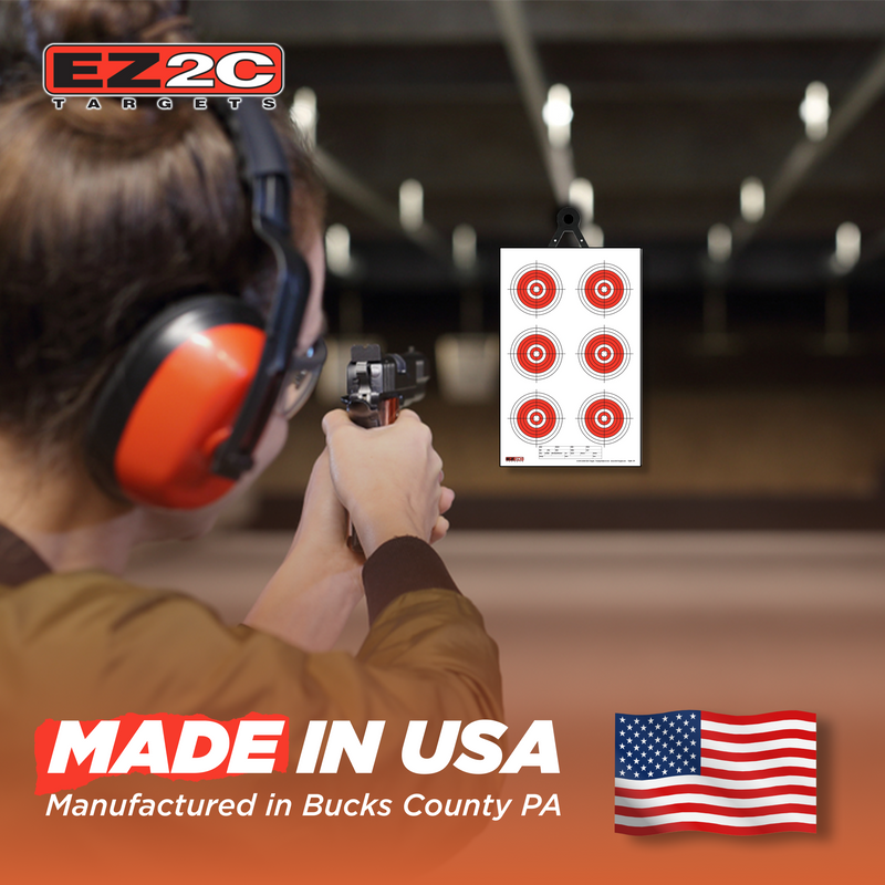 Load image into Gallery viewer, EZ2C Targets #24: Six Bullseye 11"x17" Shooting Paper Target USA MADE
