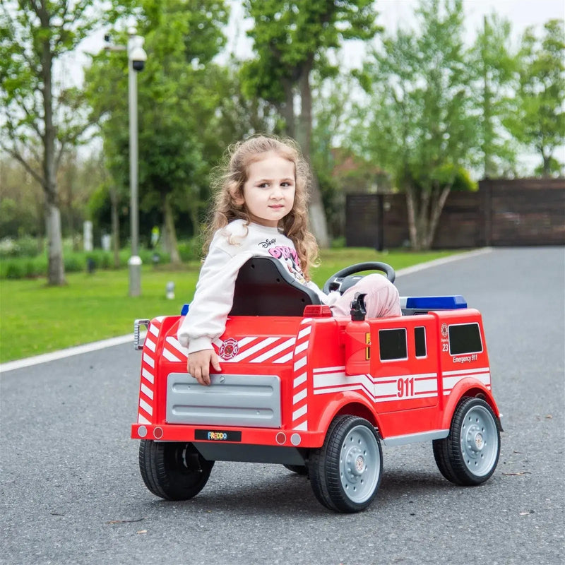 Load image into Gallery viewer, 12V Freddo Fire Truck 1 Seater Ride on
