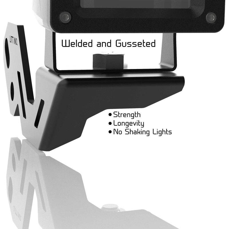 Load image into Gallery viewer, led off road off-road light pod gusseted mounting bracket for polaris rzr xp 1000 model UTV by litt industries
