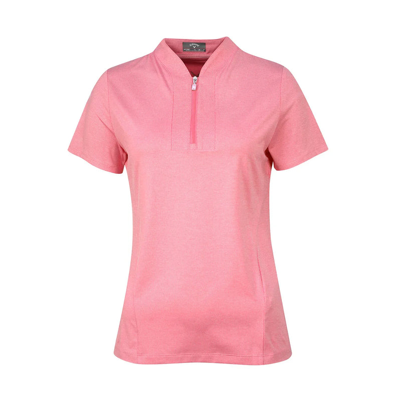 Load image into Gallery viewer, Womens Tonal Texture Heather Polo Top

