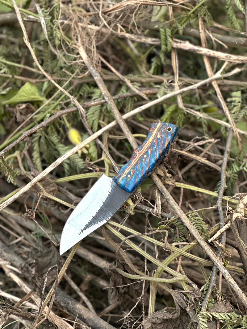 Load image into Gallery viewer, Good Hunting Knives – 9&quot; Hand-Forged J2 Steel Blade with Epoxy Resin Handle &amp; Leather Sheath
