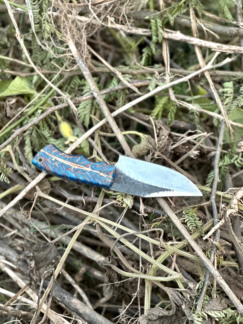 Load image into Gallery viewer, Good Hunting Knives – 9&quot; Hand-Forged J2 Steel Blade with Epoxy Resin Handle &amp; Leather Sheath
