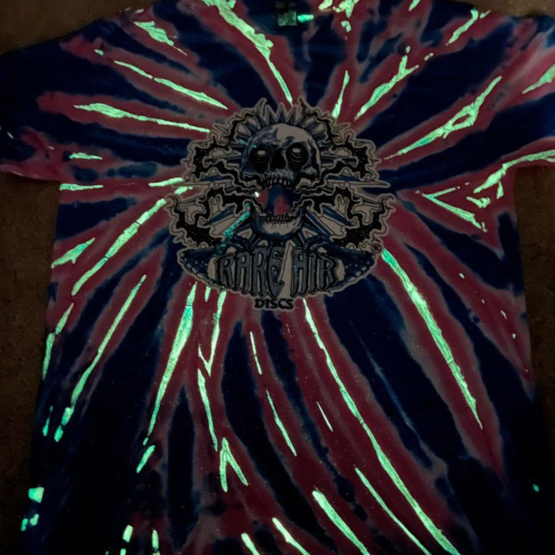 Load image into Gallery viewer, Rare Air Discs Glow Tie-Dye Shirt - RAD Skull
