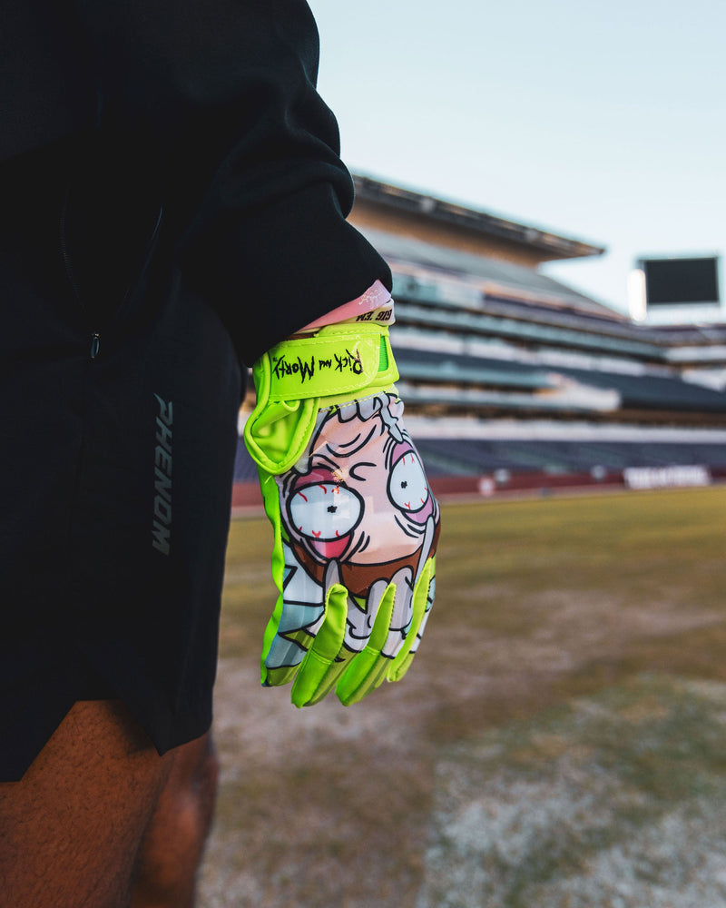 Load image into Gallery viewer, Phenom Elite Rick and Morty Football Gloves - VPS1
