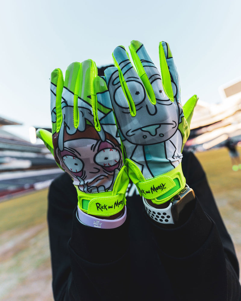 Load image into Gallery viewer, Phenom Elite Rick and Morty Football Gloves - VPS1
