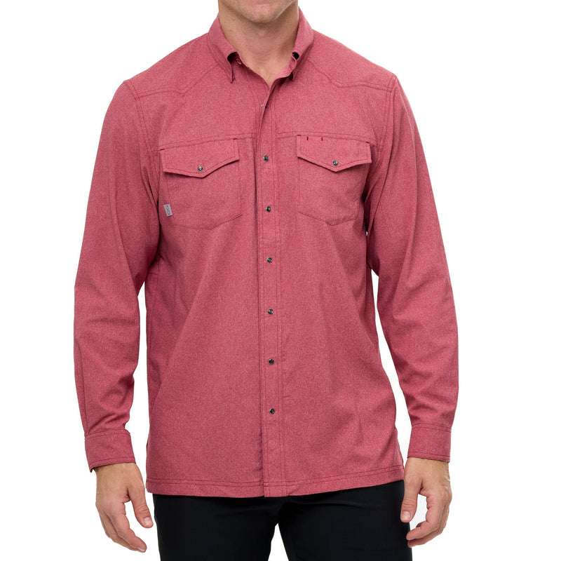 Load image into Gallery viewer, Crimson Pearl Snap Shirt | Long Sleeve
