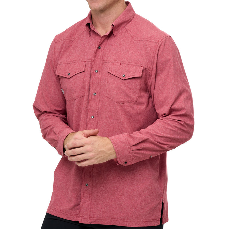 Load image into Gallery viewer, Crimson Pearl Snap Shirt | Long Sleeve
