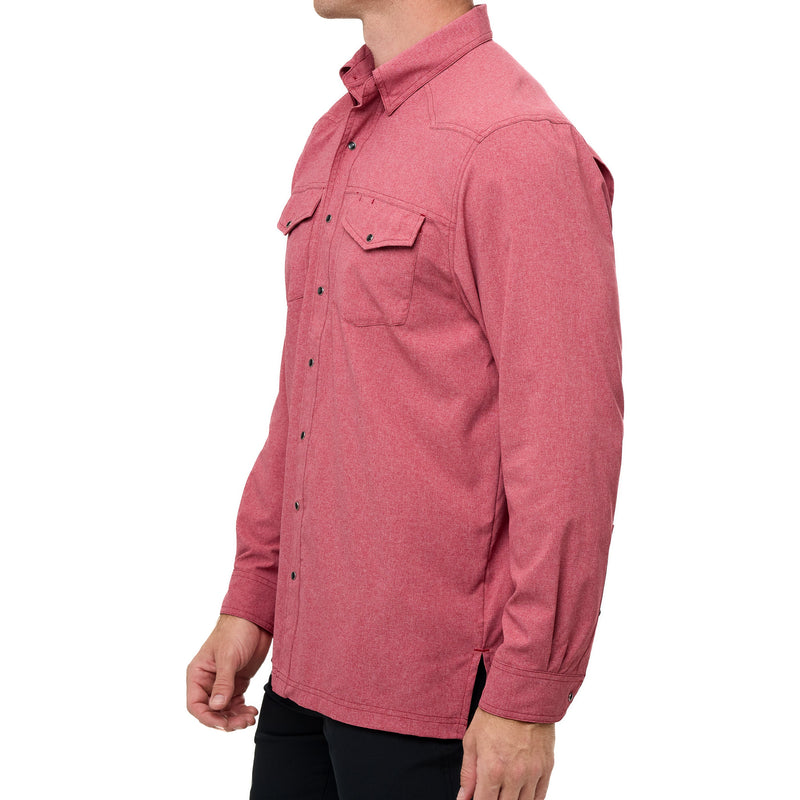Load image into Gallery viewer, Crimson Pearl Snap Shirt | Long Sleeve
