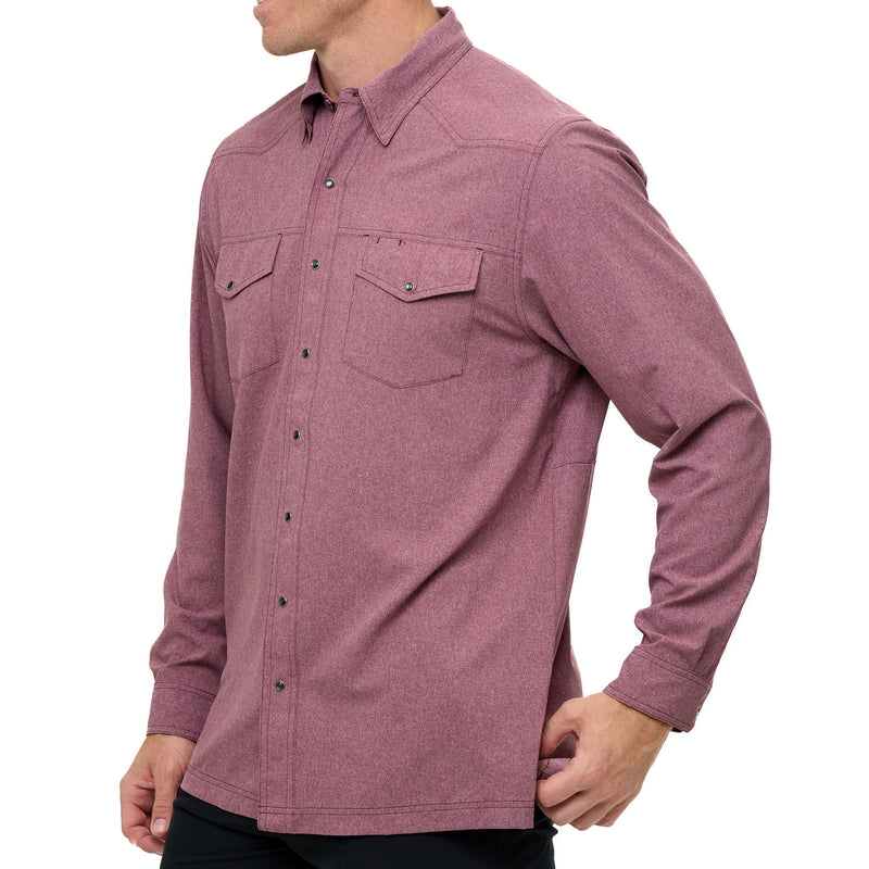 Load image into Gallery viewer, Maroon Pearl Snap Shirt | Long Sleeve
