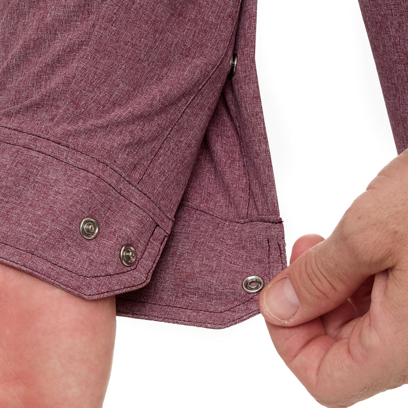 Load image into Gallery viewer, Maroon Pearl Snap Shirt | Long Sleeve
