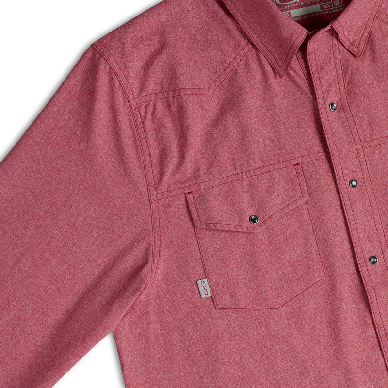 Load image into Gallery viewer, Crimson Pearl Snap Shirt | Long Sleeve
