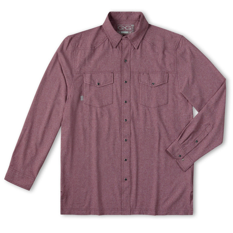 Load image into Gallery viewer, Maroon Pearl Snap Shirt | Long Sleeve
