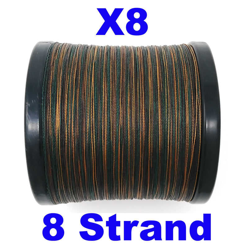 Load image into Gallery viewer, Reaction Tackle X8 Braided Fishing Line - Green Camo 8 Strand
