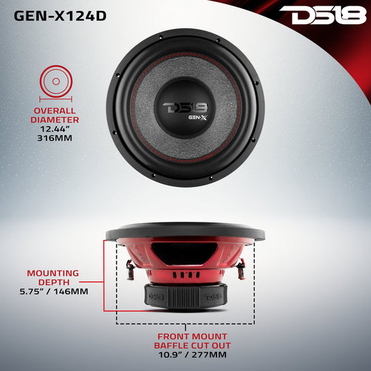 GEN-X 12" Subwoofer 450 Watts Rms DVC  4-Ohm