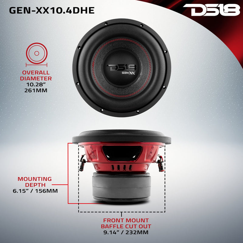 Load image into Gallery viewer, GEN-XX 10" High Excursion Subwoofer Double Stacked Magnets 500 Watts Rms DVC  4-Ohm
