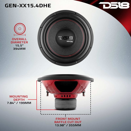 GEN-XX 15" High Excursion Subwoofer Double Stacked Magnets 600 Watts Rms DVC 4-Ohm - Skoutley Outdoors LLC