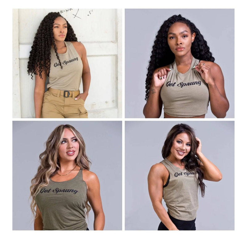 Load image into Gallery viewer, “GET SPRUNG” Women’s Racerback Tank Top S-XL
