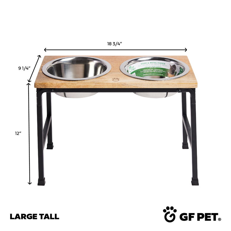 Load image into Gallery viewer, Wood &amp; Metal Elevated Feeder
